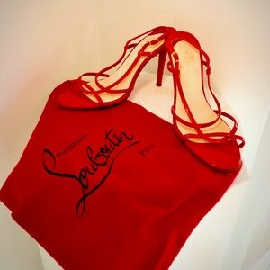 Gorgeous Red Patent Leather Stiletto Sandals by Christian Louboutin